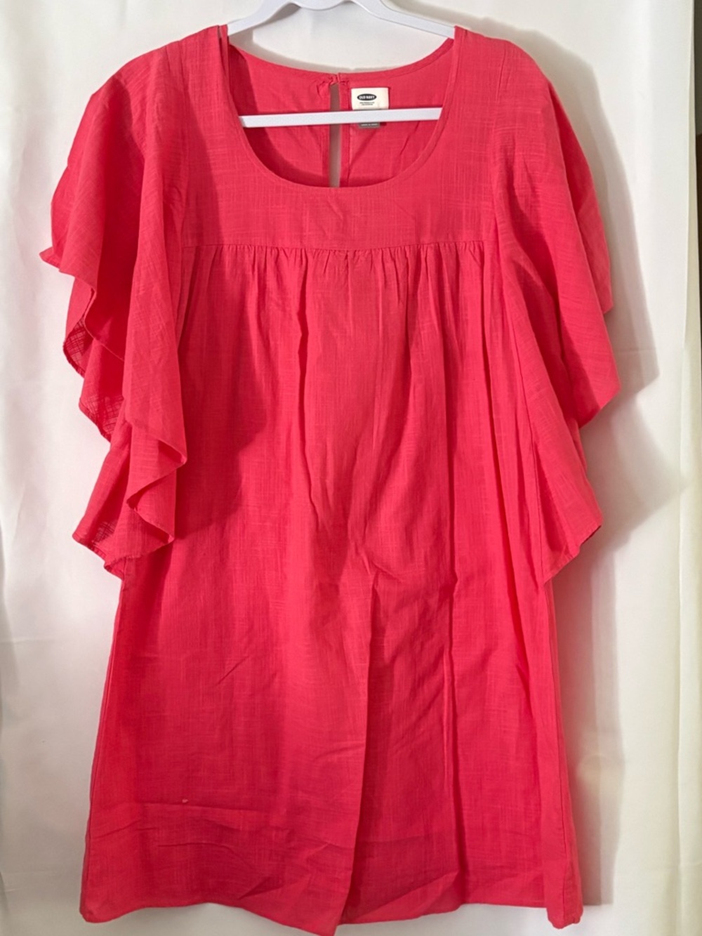 Old Navy Bright Coral Flutter-Sleeve Tunic